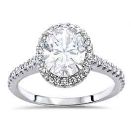 The Veronica Ring With an Oval Moissanite Center / Front Jewelers