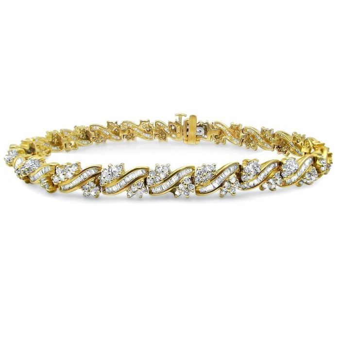Diamond Cuff Bracelet 10K Yellow Gold