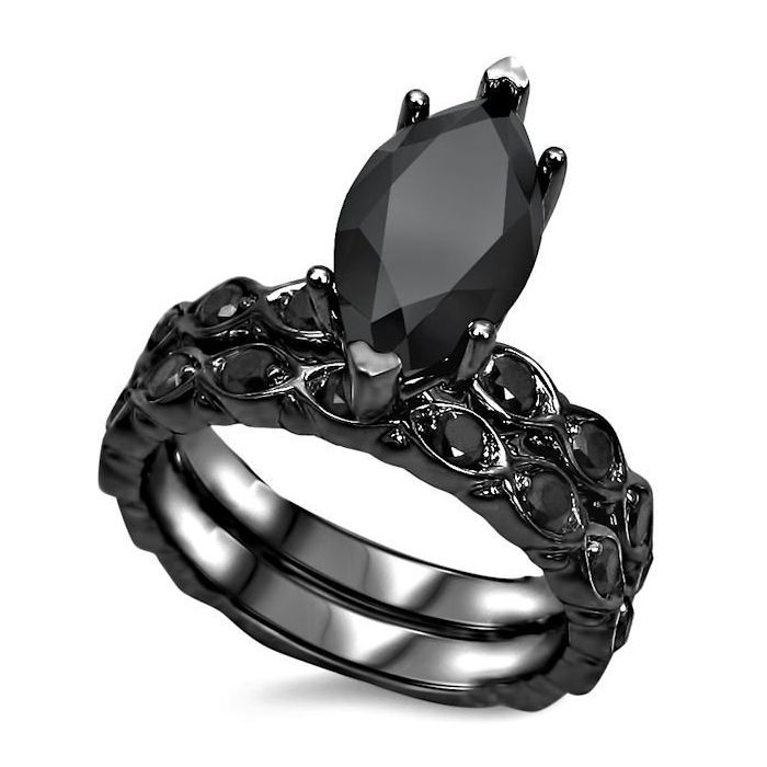 Marquise black diamond on sale ring