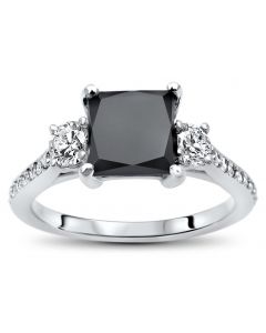 Diamond engagement rings sales with black diamond accents